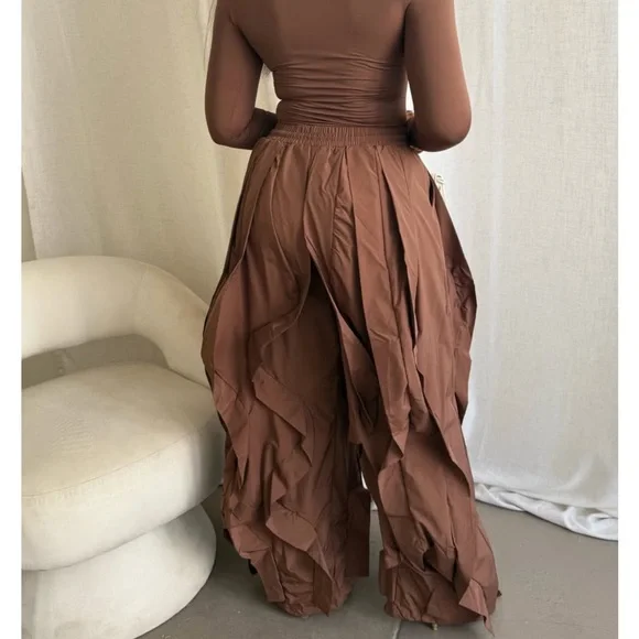 OLIVE GREEN Ruffled Pants - Picture 7 of 13